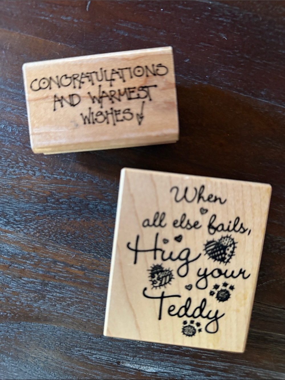 Wooden stamps for crafting, scrapbooking,  greeting cards